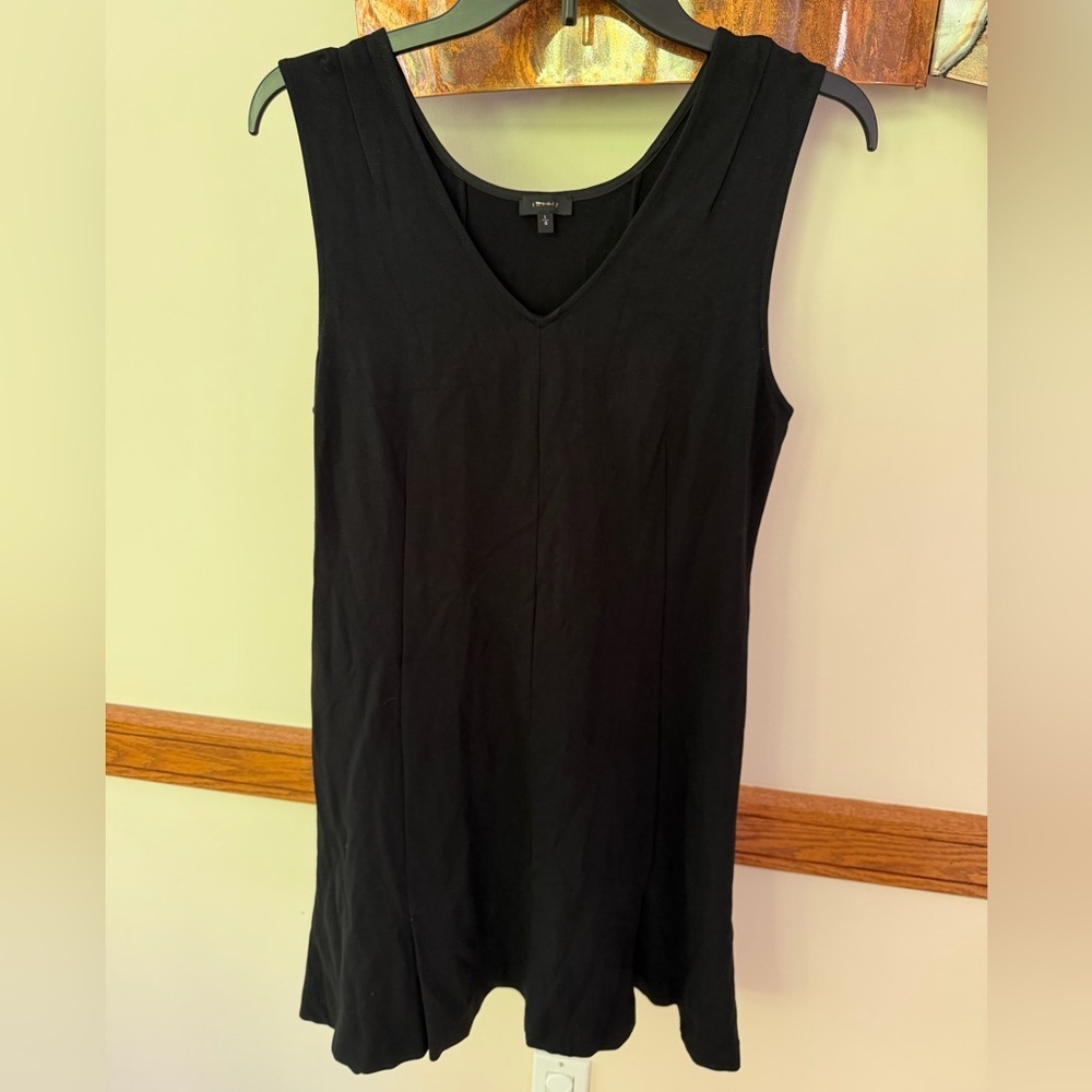 "THEORY" Little Black Dress SZ L Zipper Sleeveless Lagon Look Capsule Wardrobe